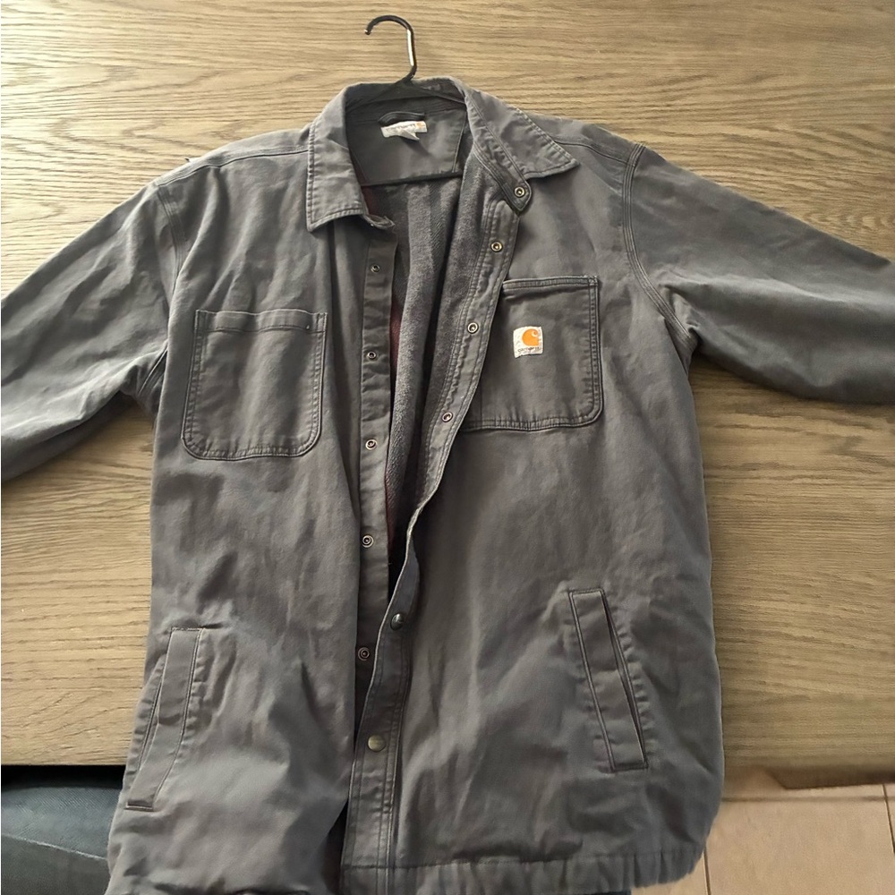 Carhartt Men's Gray Field Jacket with Chest Pocket Logo
